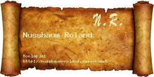 Nussbaum Roland névjegykártya